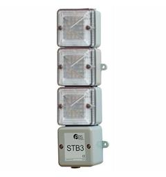 LED Alarm Tower STB3DCG 24vDC [grey] with RED, AMBER & GREEN LED Elements